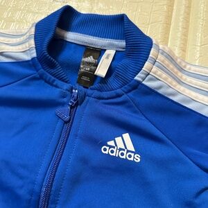 Adidas Classic zip crewneck sweater jacket, 3-6M, Blue